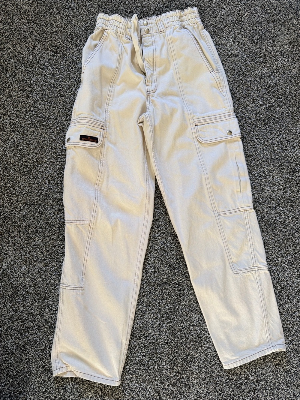 BGD Beige Cargo Pants with Elastic Waist